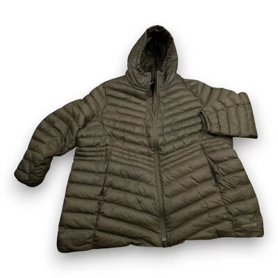 Chaqueta con capucha Lands' End verde oliva con cremallera completa para mujer talla 4X Foto 1 de 4