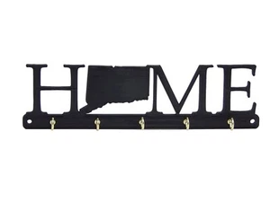 Connecticut Home State Shape Key Holder Hanger Rack Hooks Housewarming Wall Gift - Picture 1 of 4