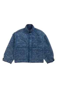 Girls’ Tractr $82 Mandarin Collar Quilted Indigo Denim Jacket Size XL 14-16 NWT - Picture 1 of 2