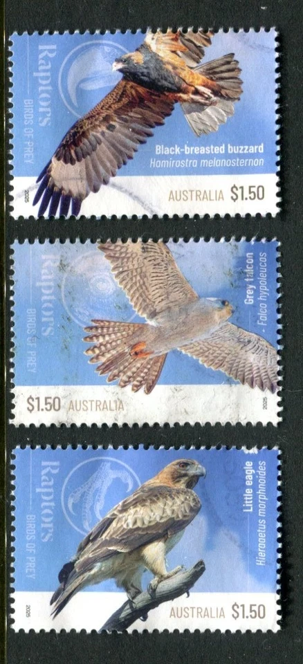 2025 Raptors. Birds of Prey - Complete Set of Used Gummed Stamps - image 1 of 1