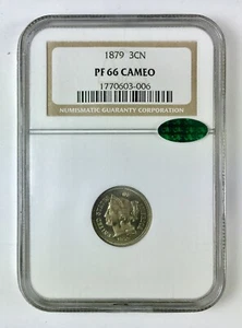 1879 Three Cent Nickel 3CN – NGC PF 66 Cameo CAC - Picture 1 of 2