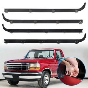 Door Window Seal Belt Weatherstrip Kit 4PC Set For 1987-1997 Ford F150 F250 F350 - Picture 1 of 16