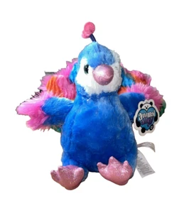 Toys R Us Animal Alley Plush Blue Rainbow Peacock Stuffed Animal 2017 9" Toy new - Picture 1 of 8