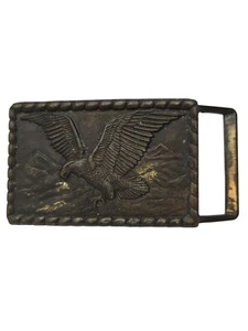 Vintage massive Messing American Eagle Gürtelschnalle für 1,5 Zoll Gürtel 3,75 Zoll x 2 Zoll - Bild 1 von 16