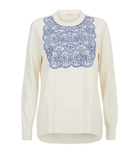 Suéter azul crema Tory Burch para mujer Mindi talla XS - Imagen 1 de 3