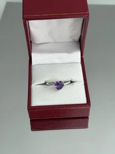 Vintage Macy’s zierlicher Lavendel Amethyst Herz Sterlingsilber 925 Ring 2,33 kt Größe 7 - Bild 1 von 2