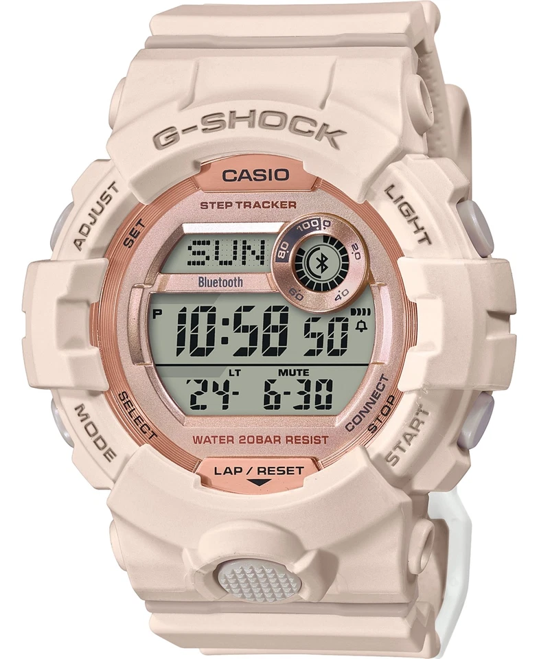 Casio G-shock Gmdb800 Digital Neobrite Step Count Pink Resin Watch