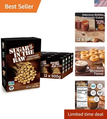 Natural Turbinado Sugar Cubes, Molasses Sweetness, 25ct x12 - Image 1 of 4
