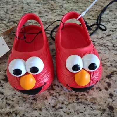 Sandalias Zuecos Sesame Street Rojo Elmo Sin Cordones Bebé Infante Talla 3 Foto 1 de 4
