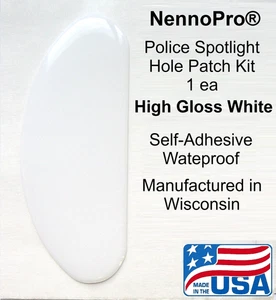 Gloss White Self-Adhesive Spotlight Hole Repair Patch for Police Cars Waterproof - Picture 1 of 2