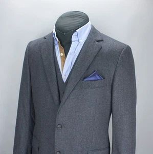 Brooks Brothers Fitzgerald Herren 42R Wollblazer mit Weste - Grau 2-teilig Classiс - Bild 1 von 24