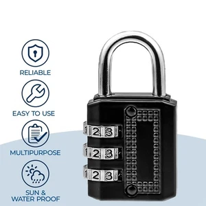 1-2PCS Combination Lock, 3-Digit Padlock Keyless, Resettable Luggage Locks - Picture 1 of 21