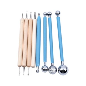 8 PièCes Boule Stylet Outils de Pointage pour Argile Poterie CéRamique Poup3402 - Foto 1 di 8