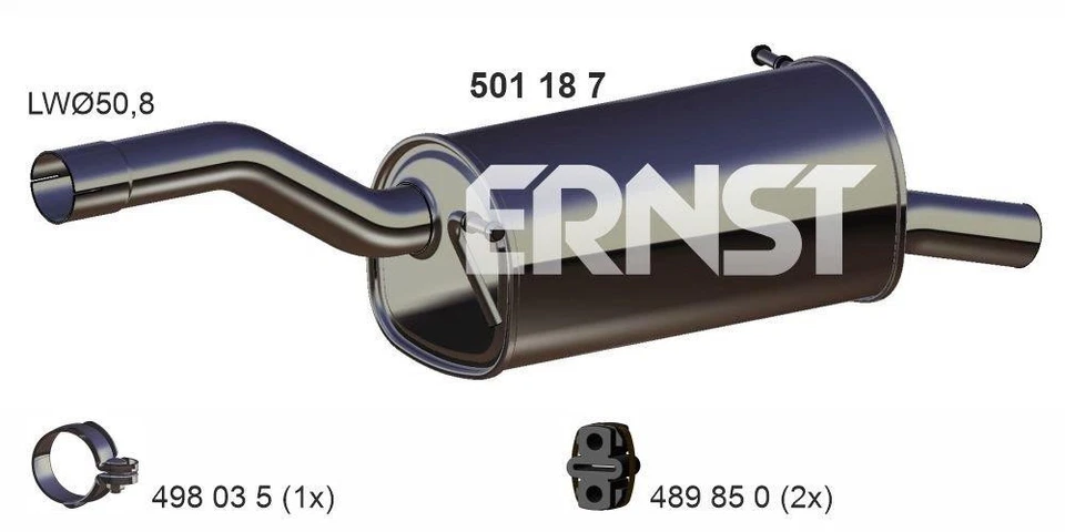 ERNST Silenziatore Finale Silenziatore Per Citroën Berlingo B9 Peugeot Partner - Immagine 1 di 1