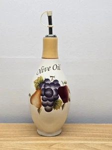 Botella dispensadora de aceite de oliva de cerámica Sonoma Villa de 10" pintada a mano con boquilla para verter - Imagen 1 de 9
