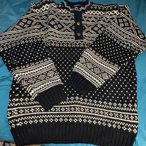 Tommy Hilfiger Sweater Mens Large Beige Black Vintage 90s - Picture 1 of 5