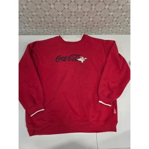 Vintage Coca Cola Marke Eisbär bestickt rot Rundhalsausschnitt Sweatshirt Medium - Bild 1 von 9