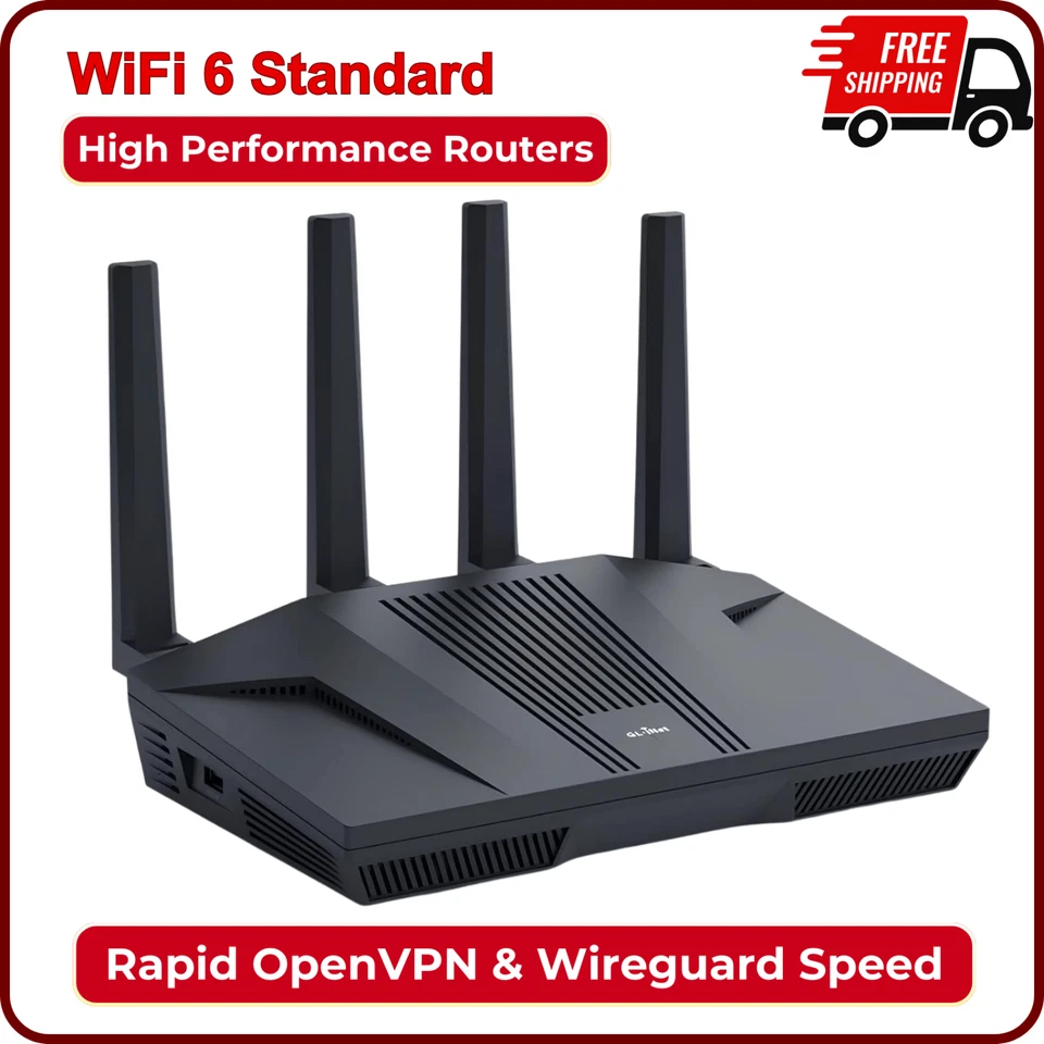 GL.iNet Flint 2 Wi-Fi 6 Router (Model GL-MT6000)
