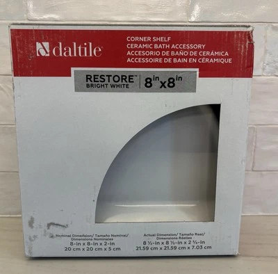 Угловая полка настенная Daltile 8 x 8 x 2 дюйма ярко-белая керамика  - Изображение 1 из 4