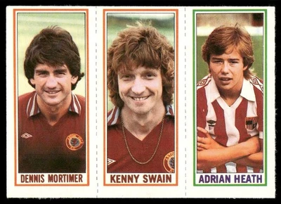 1981 Topps English League EPL Adrian Heath/Kenny Swain/Dennis Mortimer Stoke - Image 1 of 2