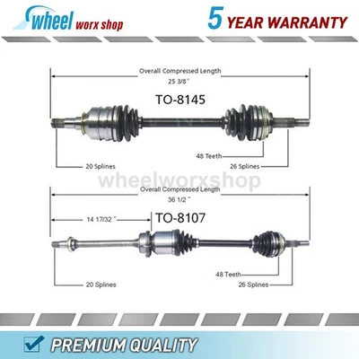 Front CV Axle Shaft for Toyota Celica 2.2L Automatic 1994 1995 1996 1997 1998 - Image 1 of 3