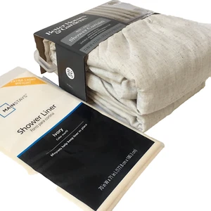 Better Homes &Gardens Beige Cotton 72"x72" Shower Curtain &Mainstays Liner E1-68 - Picture 1 of 9