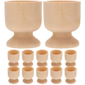12 Pcs Egg Stands Wooden Cup Holders Toys Easter Tray Child - Picture 1 of 12