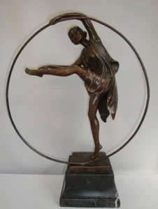 Estatua Bailarín Sexy Art Deco Estilo Art Nouveau Estilo Bronce sólido Firmado - Imagen 1 de 7