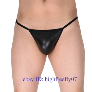 Sexy Herren Sommer Bikini Tangas Unterwäsche Jungs Leder wie Gummizug T-Back - Bild 1 von 3