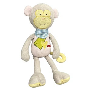 Sigikid Esprit Affe Halstuch Stofftier Plüsch Kuscheltier Grau Rosa Herz ca 30cm - Bild 1 von 6