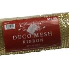 Christmas Deco Mesh Ribbon Metallic Gold 21&quot; x 30 Feet Hobby Lobby Holiday Decor