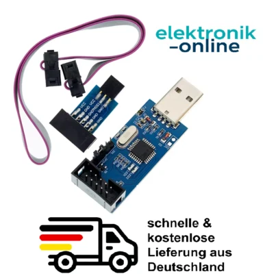 USB ISP USBASP AVR Programmer Adapter mit 10 Pin Kabel auf 6 Pin Arduino - Bild 1 von 4