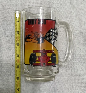 Indy Indianapolis 500 May Glass Mug Cup Vintage Age Unknown! Good Condition - Picture 1 of 5