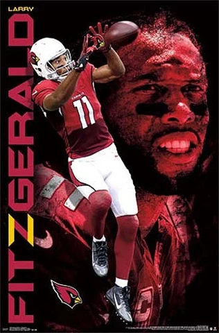 LARRY FITZGERALD Arizona Cardinals WR Legend NFL Action 22x34 Wall POSTER Cover