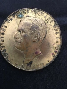 Medaglia bronzo dorato Esposizione internazionale del lavoro Mostre Reclame - Picture 1 of 2