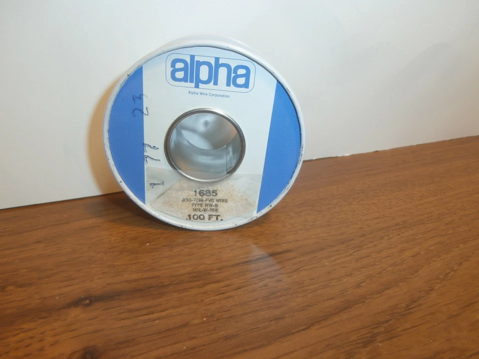 100 FT ALPHA WIRE 30 AWG YELLOW STRANDED PVC HOOK UP WIRE, MIL-W-76B,NOS - Imagem 1 de 3