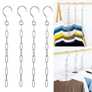 Falytemow Stainless Steel Space Saving Hanger Chains Magic Hangers Closet Space - Picture 1 of 9