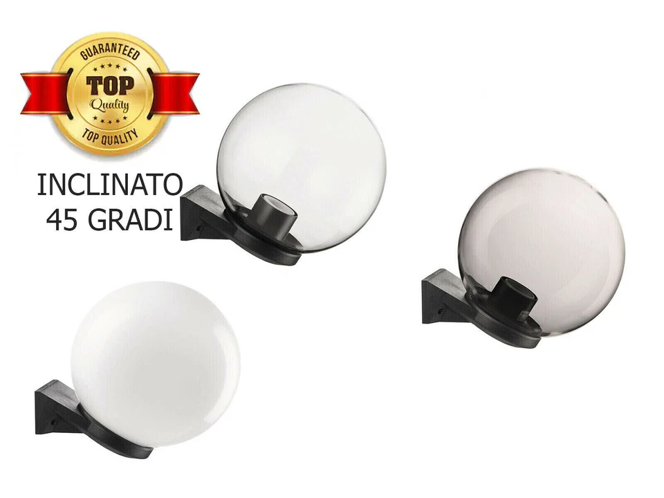 SFERA GLOBO APPLIQUE A BRACCIO DA GIARDINO ILLUMINAZIONE ESTERNO VARIE MISURE