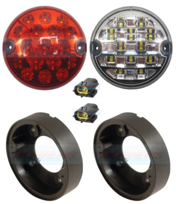 95mm LAND ROVER DEFENDER 90 110 LED REAR FOG REVERSE LAMPS LIGHT UPGRADE KIT NAS - Image 1 of 4