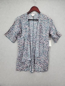 NWT Lularoe Kids Bianka Teal/Pink Paisley Kimono Size 3 - Picture 1 of 5