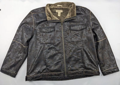 Ruff Hewn Mens XXL Jacket Distressed Weathered Coat Full Zip Brown Lined - Image 1 of 4