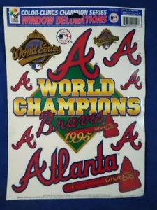 Adesivi Finestre Atlanta Braves 1995 Campioni del Mondo COLORE AGGRAPPA, NOS - Foto 1 di 6