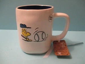 Peanuts Rae Dunn By Magenta Woodstock Baseball MVP Mug Cup White Blue Snoopy MWT - Picture 1 of 4