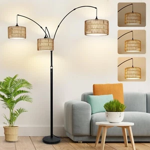 Airposta Black Arc Floor Lamps for Living Room, Farmhouse Boho Floor Lamp for... - Picture 1 of 9