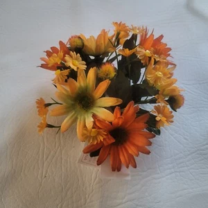 24 X Artificial Flower Candle Rings Wedding Table Christmas Job Lot Bulk Orange - Picture 1 of 10