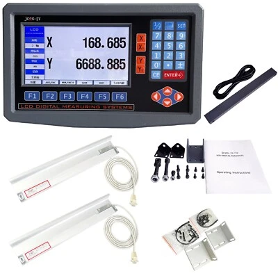JINGCE 2 Axis LCD Digital Readout for Milling Lathe Machine with Precision Linear Scale