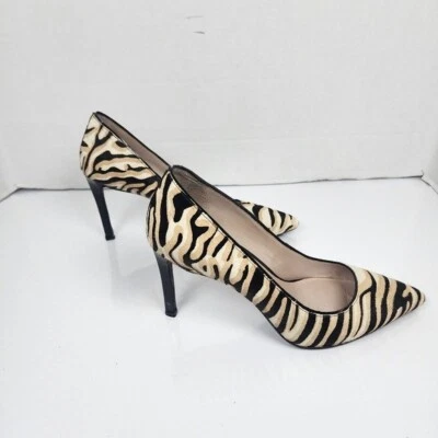 DKNY Mujer Negro Beige Gamuza Punta Tacones Talla 8.5/38.5 Foto 1 de 4