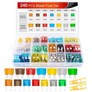 Nilight - 50018R 240pcs Standard and Mini Blade Fuses Set,5A 7.5A 10A 15A 20A 25 - Picture 1 of 7