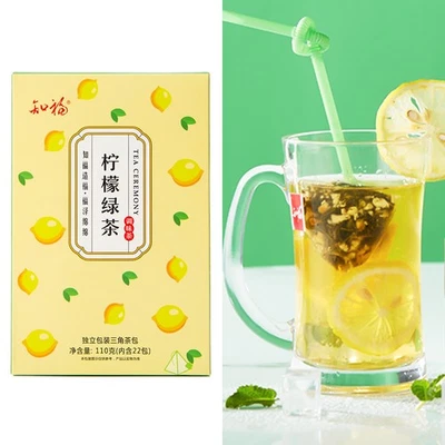 Zitrone Grün Tee Beutel 22 Count Duftende Tee Freizeitgetränke Für Den - Bild 1 von 4