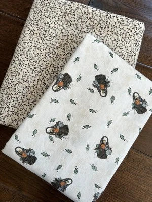 MODA Deb Strain 1996 Pink Basket Weave Fabric Over 2 Yards Total VTG - Image 1 of 4